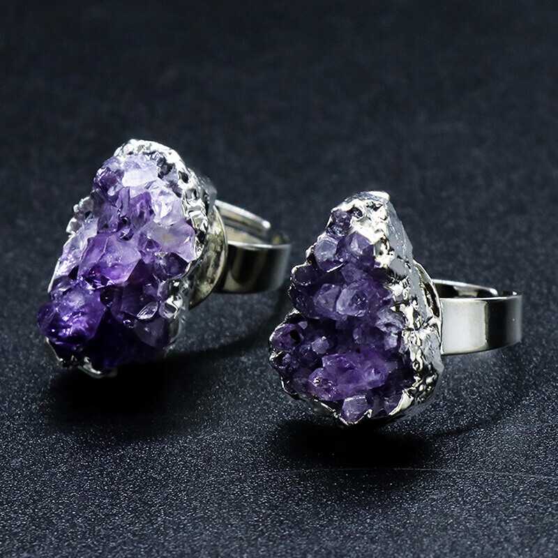Amethyst Cluster Ring Wholesale-1