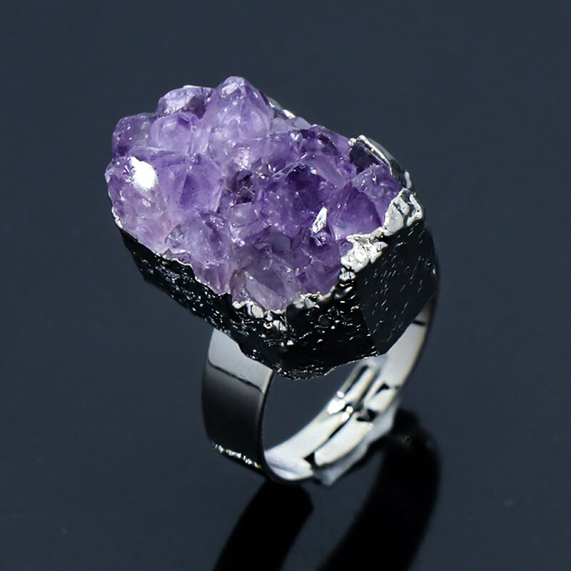 Amethyst Cluster Ring Wholesale-3