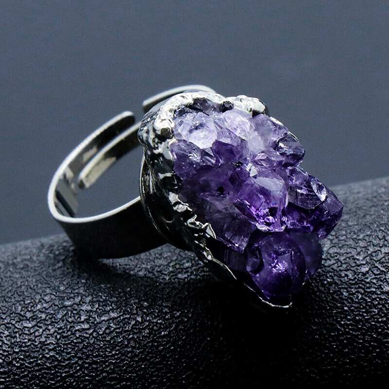 Amethyst Cluster Ring Wholesale-4