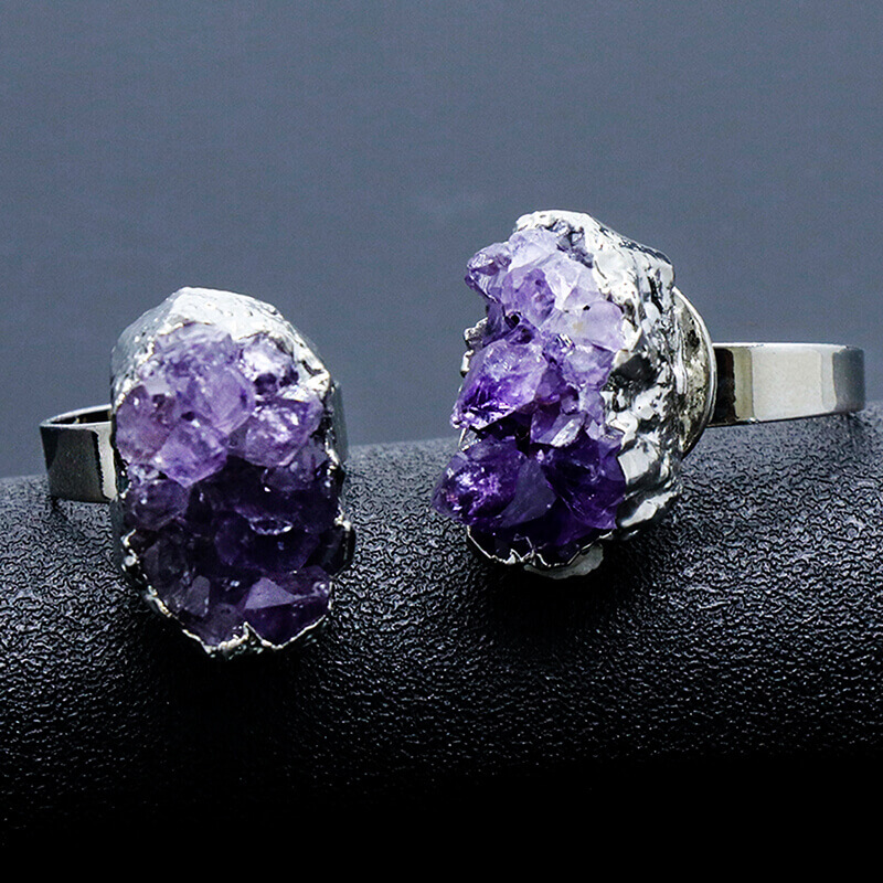 Amethyst Cluster Ring Wholesale-5