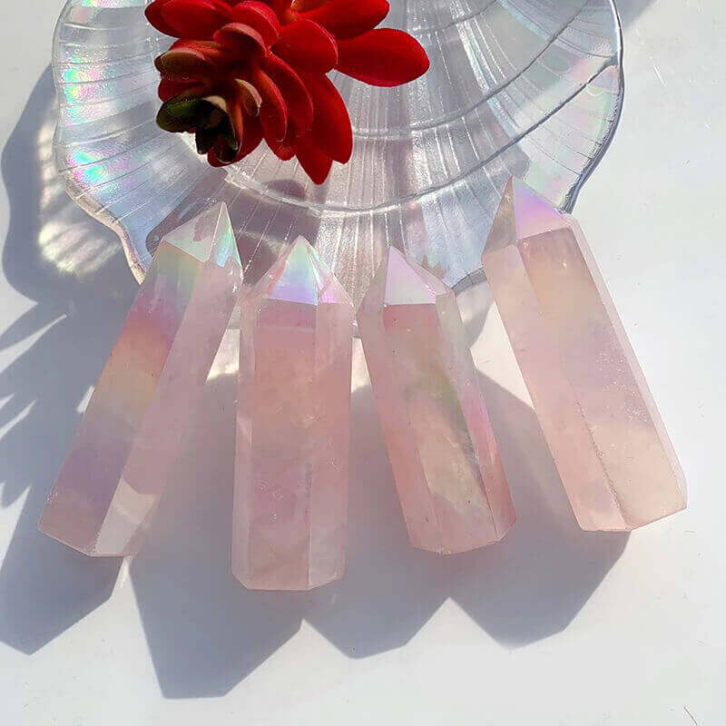 angel aura rose quartz tower