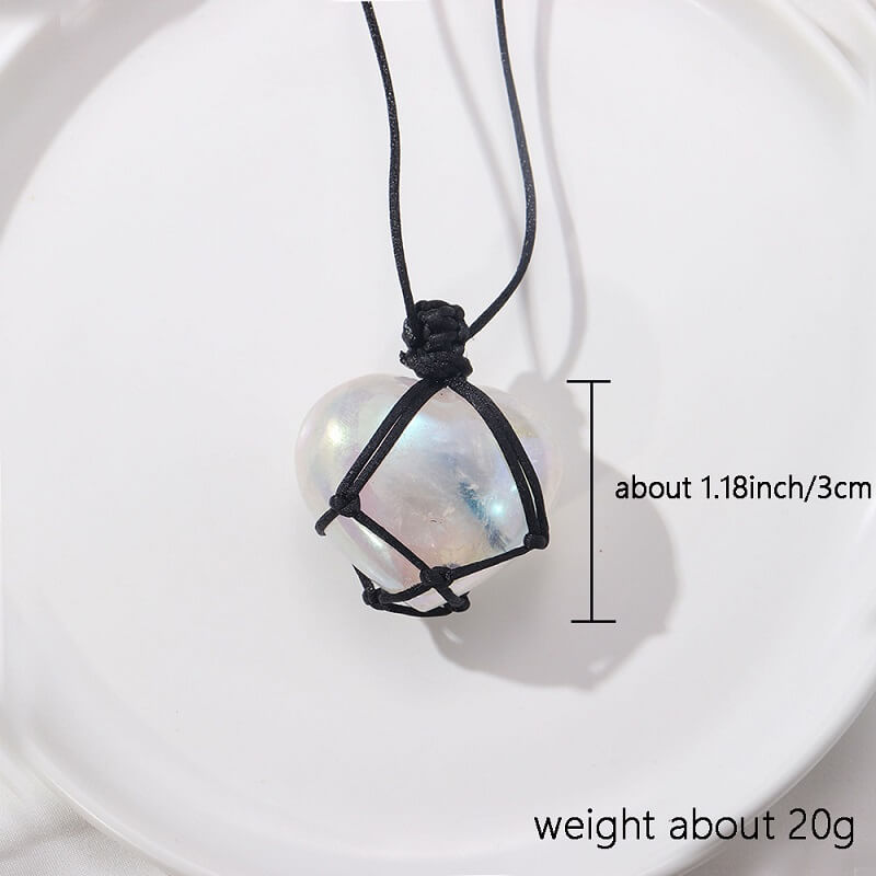 Aura Heart Clear Quartz Necklace 4