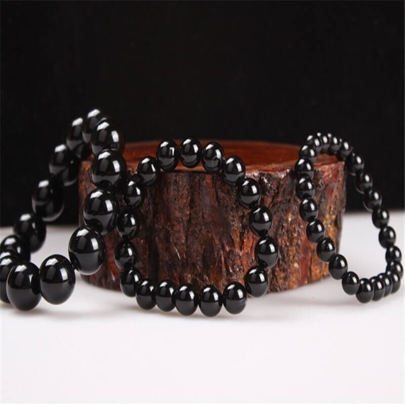 Black Obsidian Bracelet Crystal Beads Wholesale