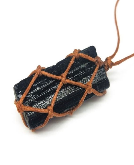 Black Tourmaline Raw Stone Necklace 2 1