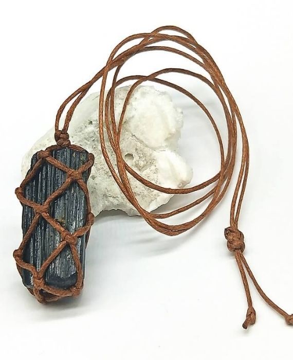 Black Tourmaline Raw Stone Necklace (3)