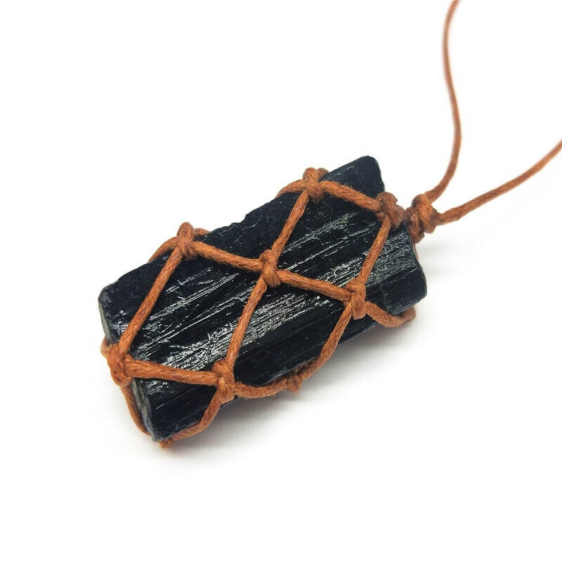 Black Tourmaline Raw Stone Necklace 3