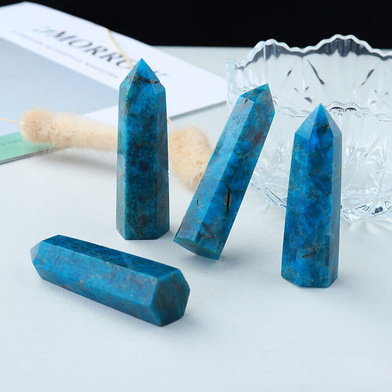 Blue Apatite Gemstones Tower Wholesale
