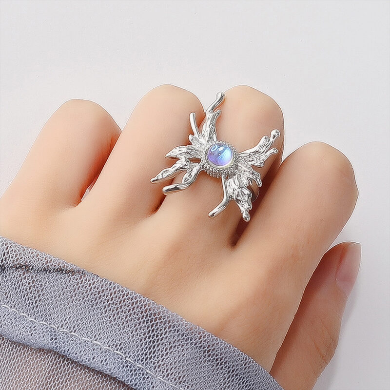 Butterfly Moonstone Crystal Ring
