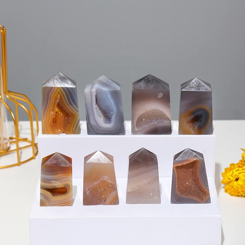 Druzy Agate Crystal Geode Tower Point Wholesale-2