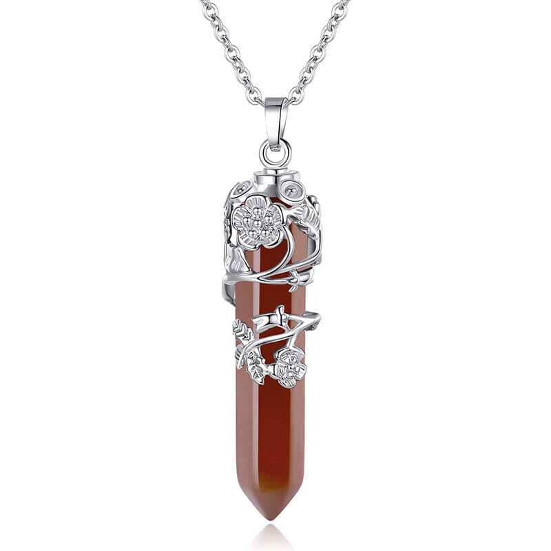 Flower Wrapped Crystal Necklaces 6