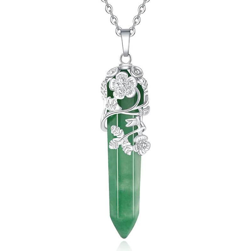 Flower Wrapped Crystal Necklaces 8