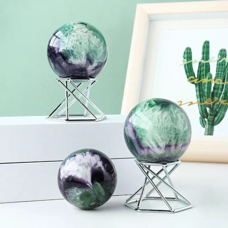 Green Fluorite Crystal Sphere Stone