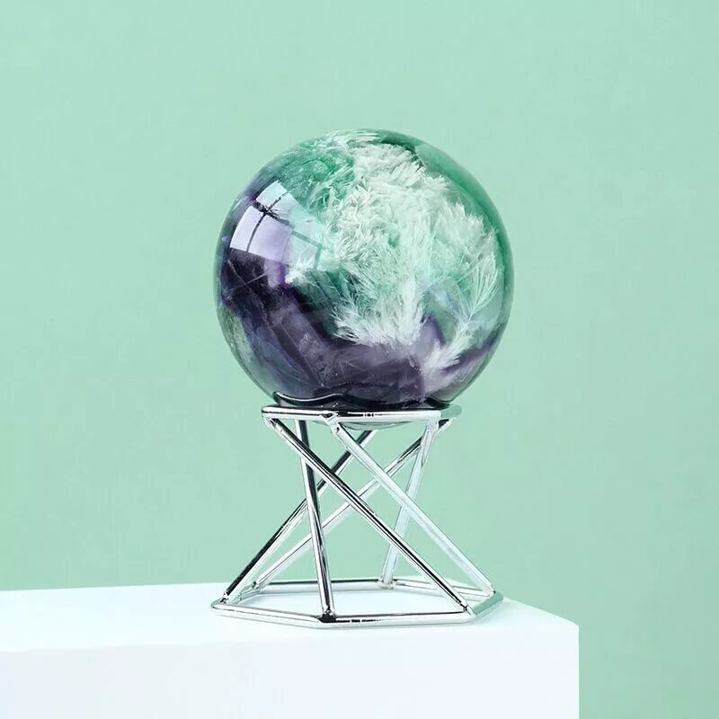 Green Fluorite Crystal Sphere Stone 3