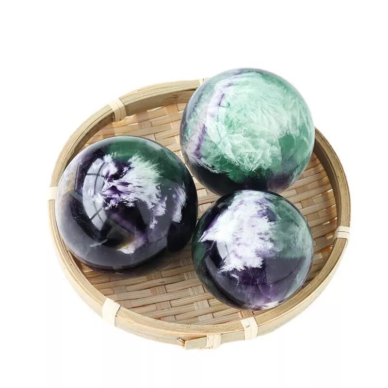 Green Fluorite Crystal Sphere Stone (5)