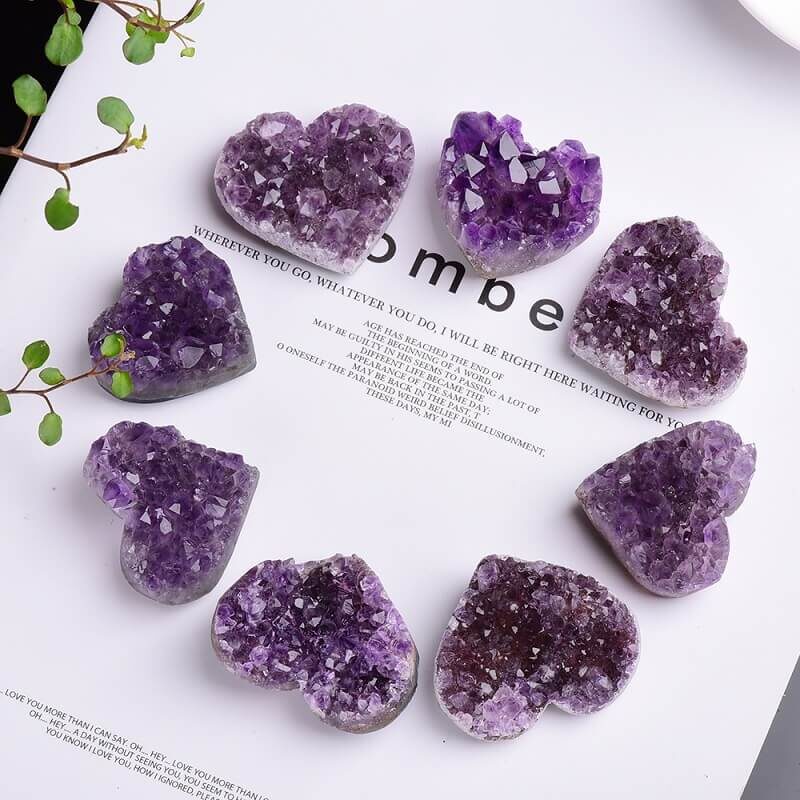 Heart Amethyst Crystal Clusters In Bulk 2