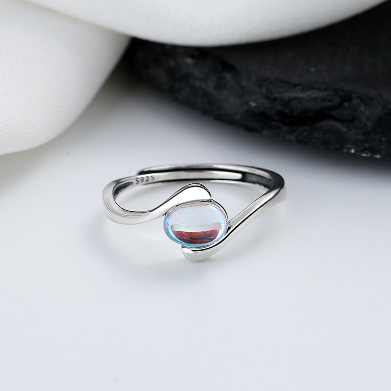 Moonstone Ring Sterling Silver Wedding Ring