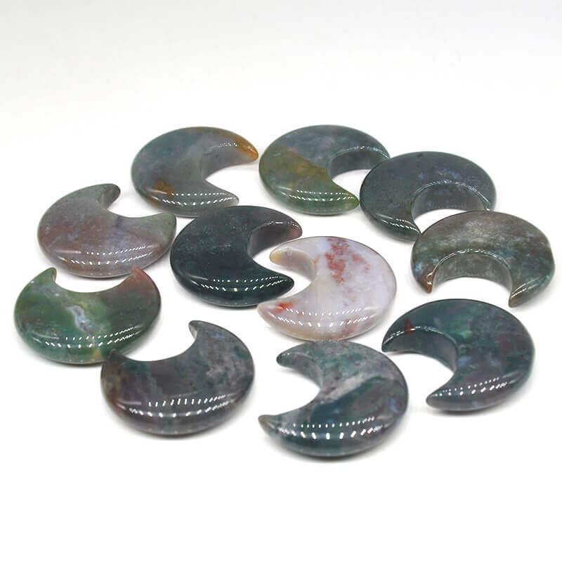 Moss Agate Moon Crystals Wholesale
