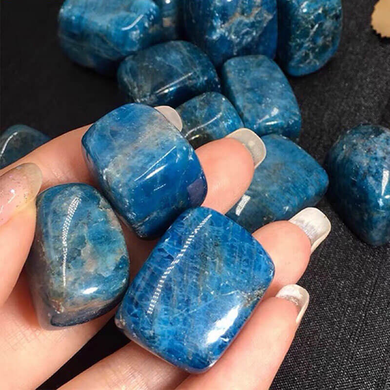 Natural Blue Apatite Square Energy Stone 1