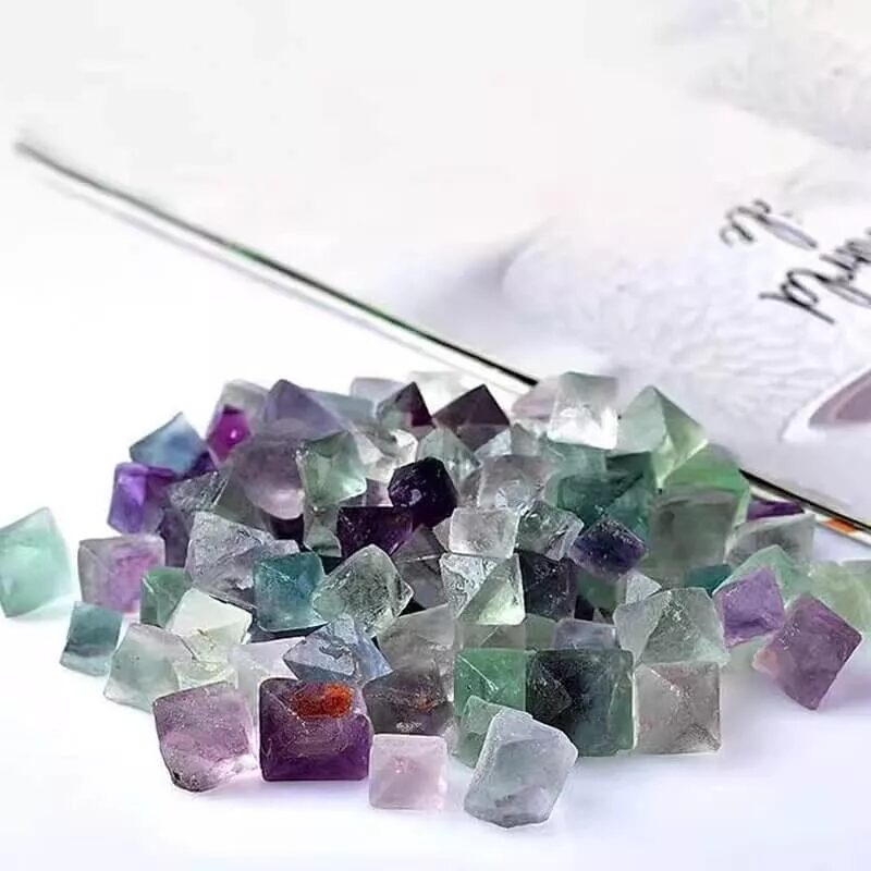 Octahedral Fluorite Rainbow Crystal Stone 3