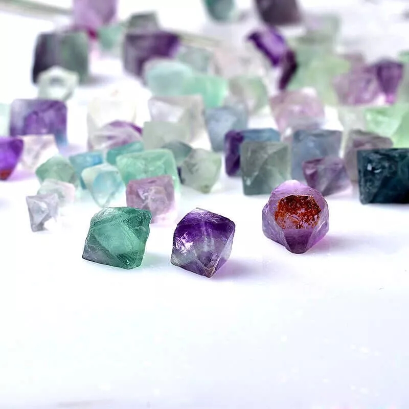 Octahedral Fluorite Rainbow Crystal Stone (5)