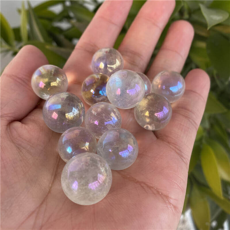 Rainbow Aura Quartz Spheres Bulk-2