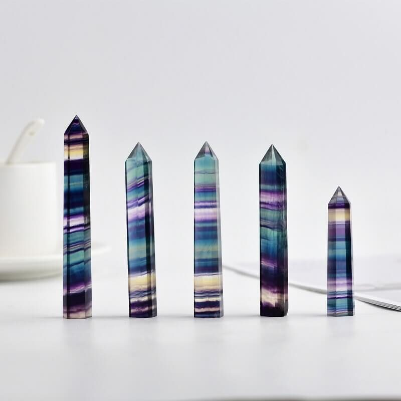 Rainbow Fluorite Crystal Point Tower 3