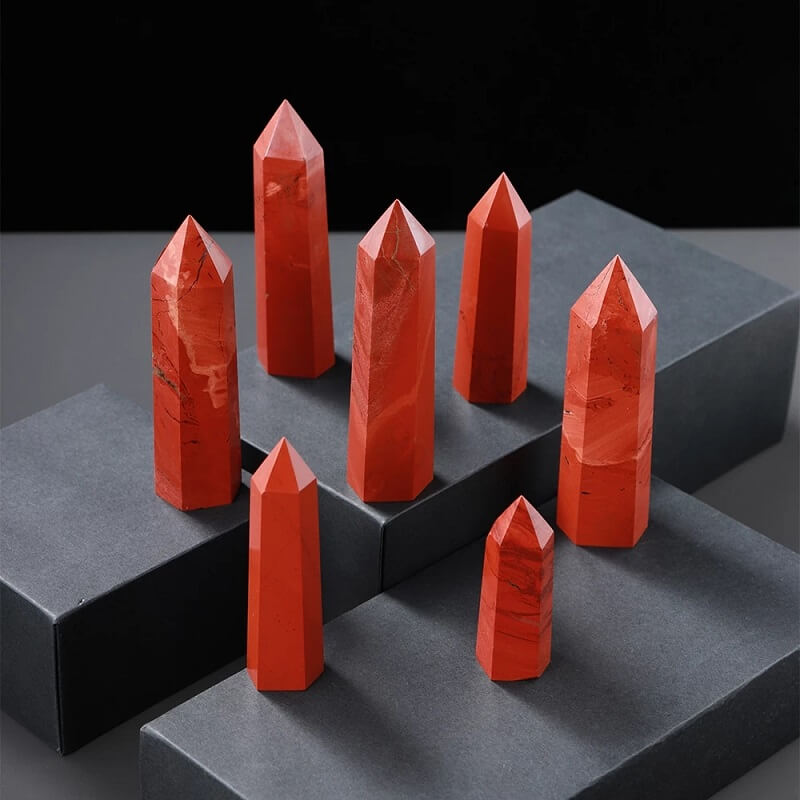 Red Jasper Crystal Point Tower