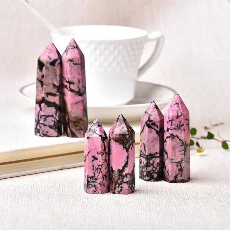 Rhodonite Crystal Stone Point Tower 1