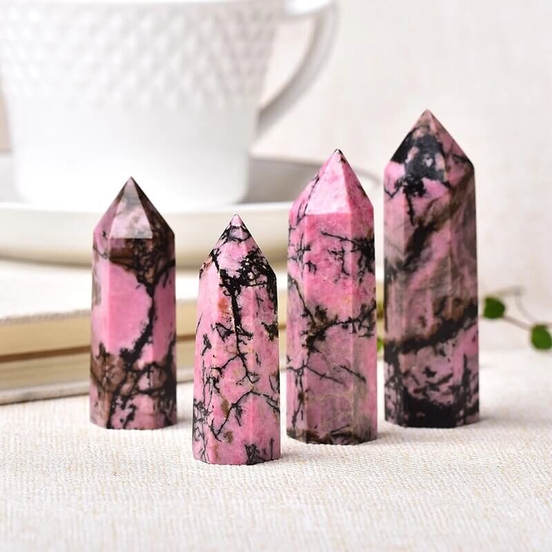 Rhodonite Crystal Stone Point Tower