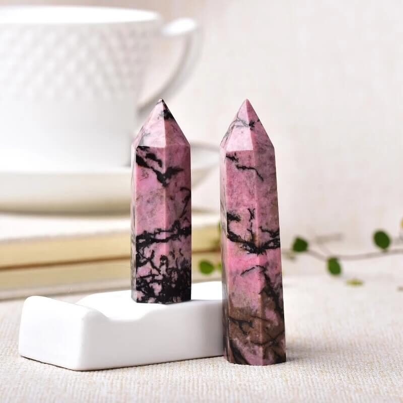 Rhodonite Crystal Stone Point Tower 4