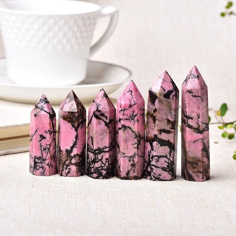 Rhodonite Crystal Stone Point Tower 5