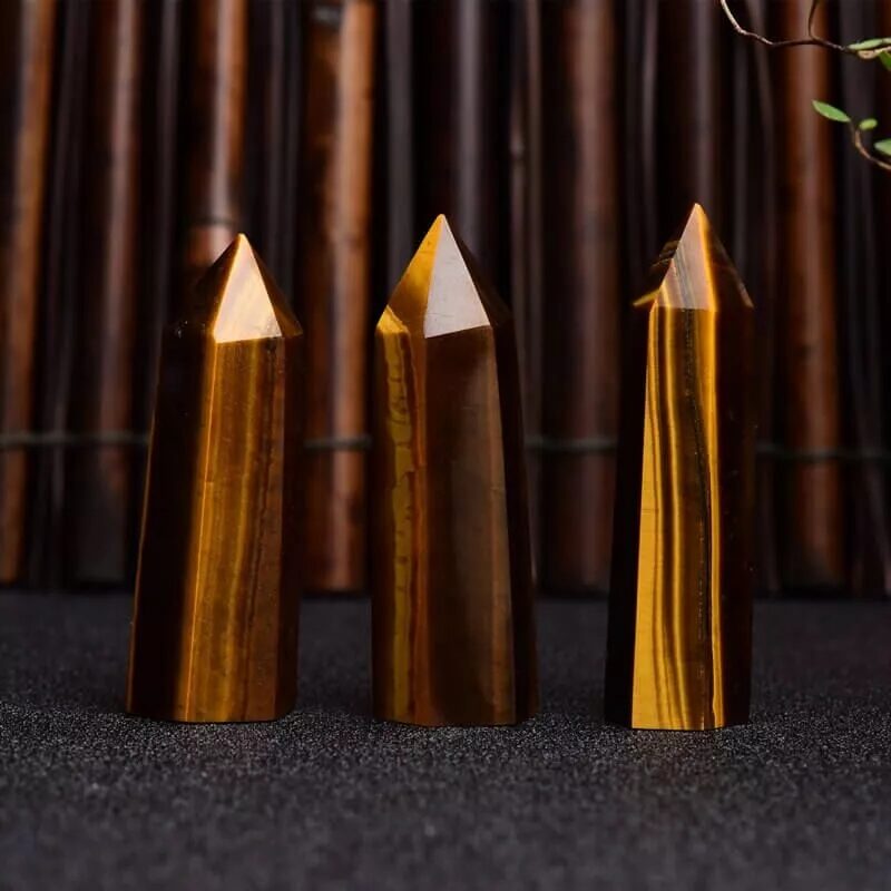 Tiger Eye Stone Point Tower Crystal 2