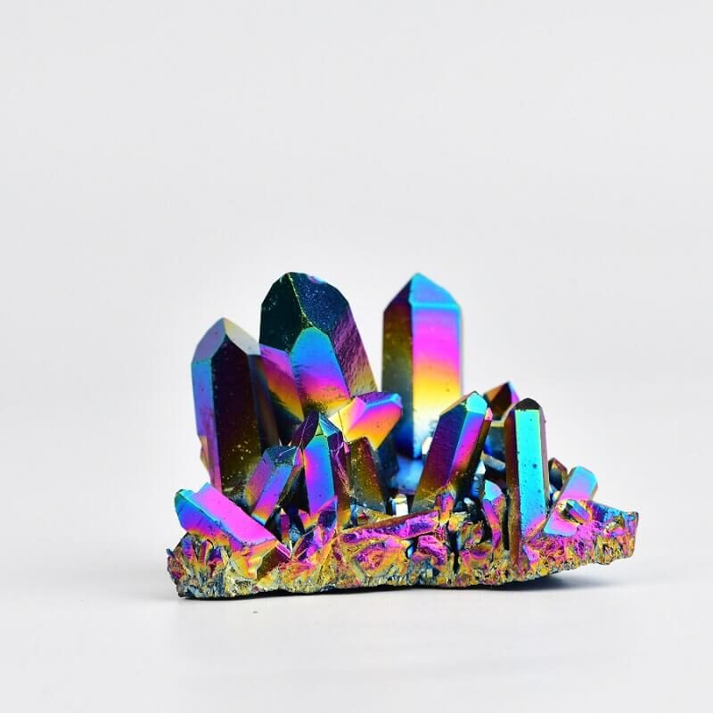 Titanium Rainbow Aura Quartz Cluster