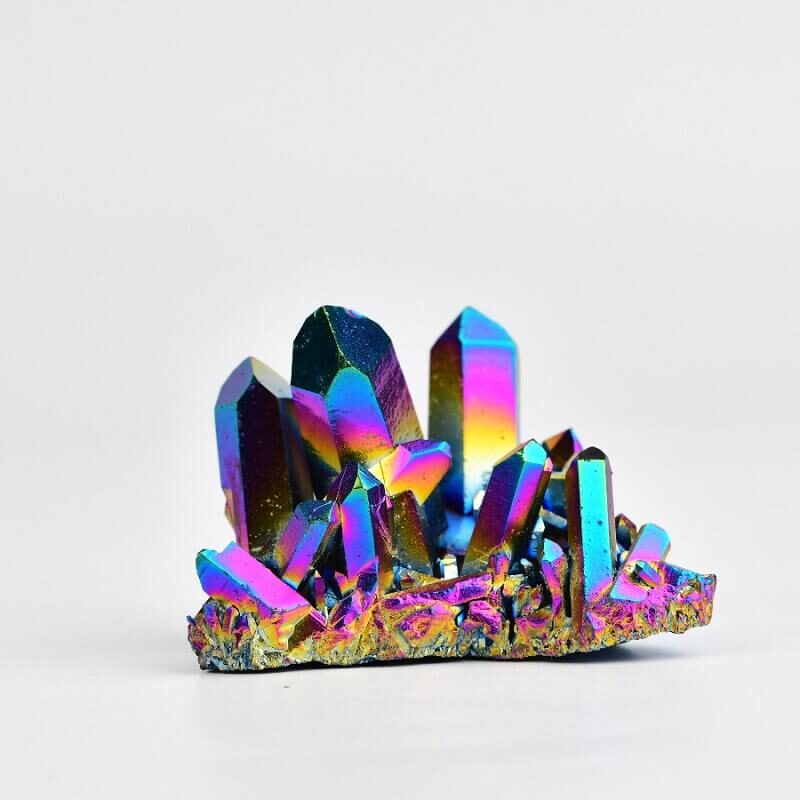Titanium Rainbow Aura Quartz Cluster
