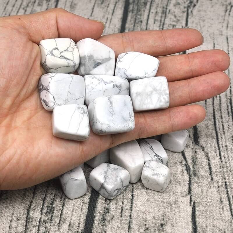 White Howlite Crystal Tumbled Stone 2