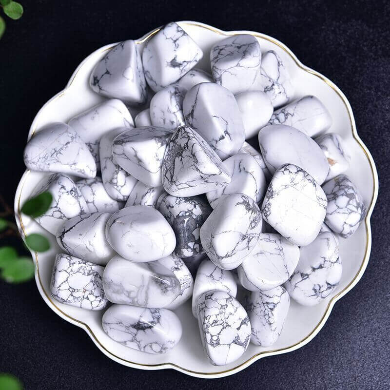 White Howlite Crystal Tumbled Stone