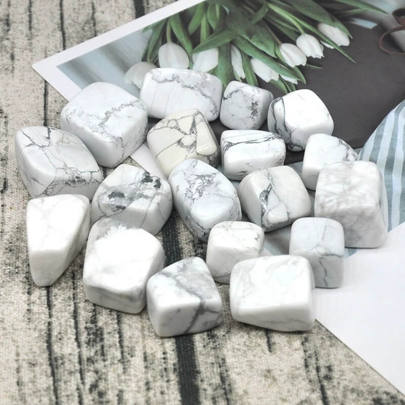 White Howlite Crystal Tumbled Stone (4)
