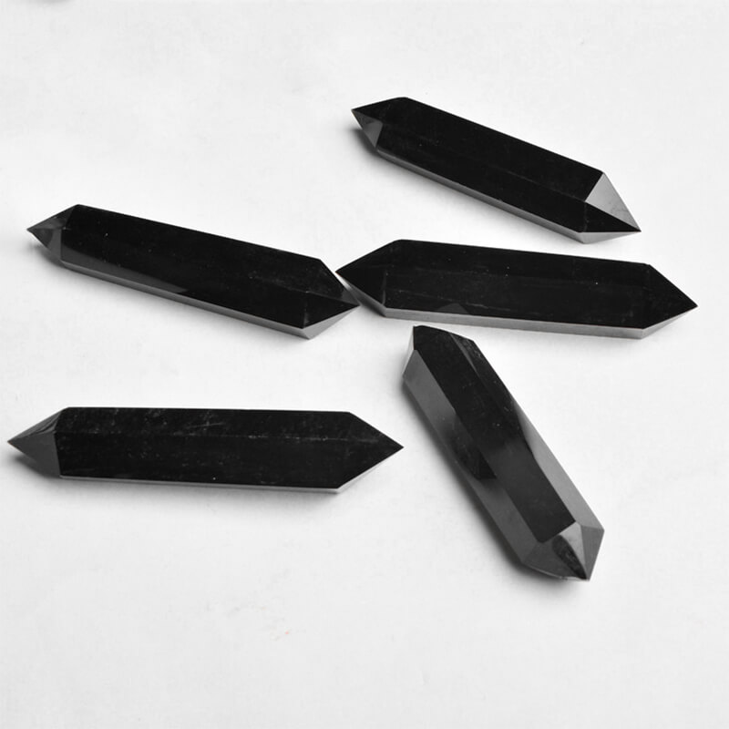 Black Obsidian Crystal Tower Double Points Whoelsale-2