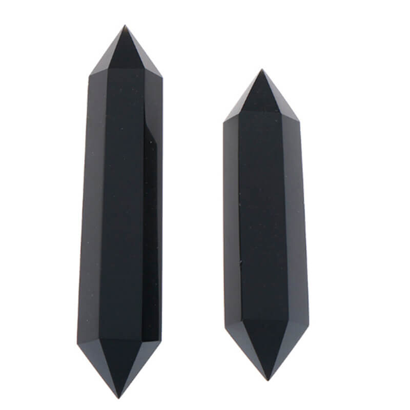 Black Obsidian Crystal Tower Double Points Whoelsale