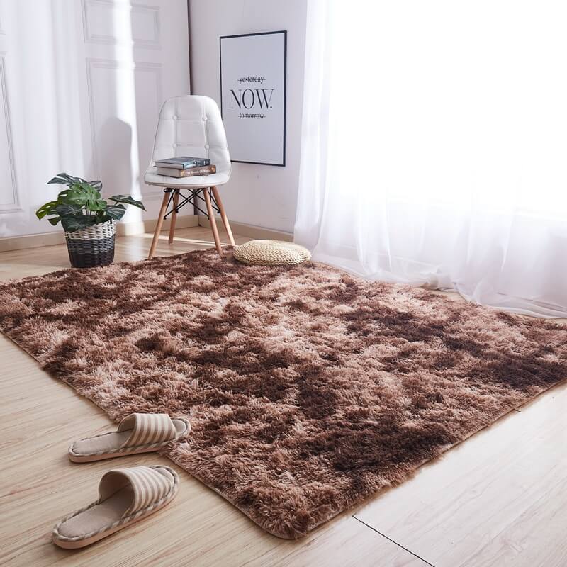 fluffy tie dyed rugs