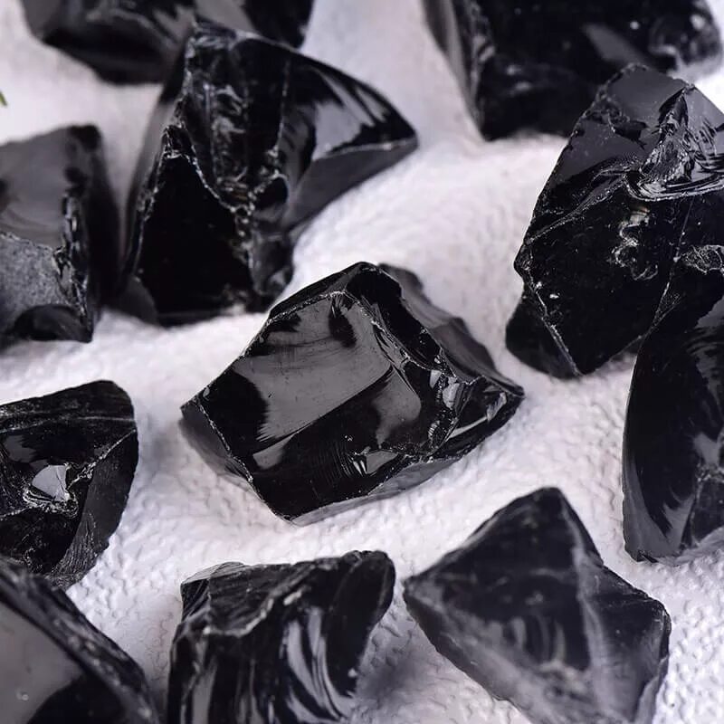 Black Obsidian Rough Stone Energy Crystal Gravel 1