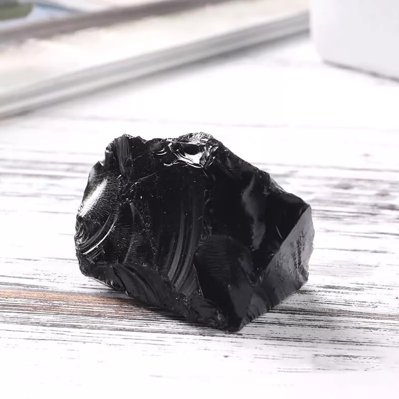 Black Obsidian Rough Stone Energy Crystal Gravel 2