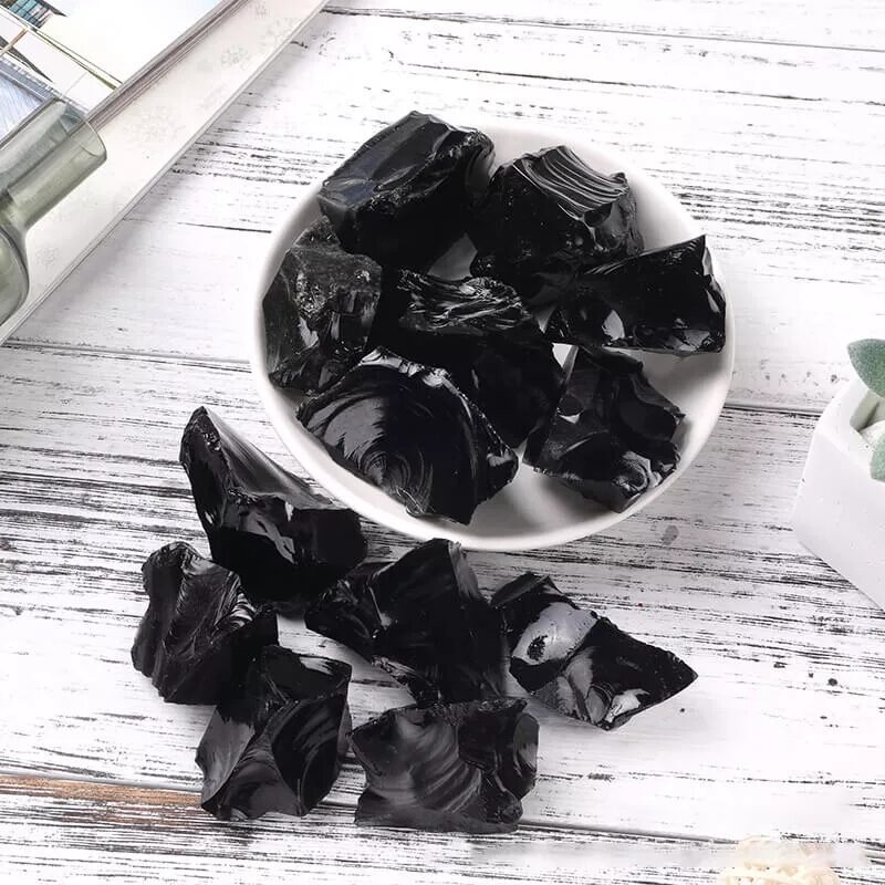 Black Obsidian Rough Stone Energy Crystal Gravel