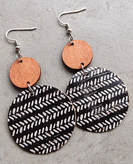 Bohemian Patchwork Round Earring 2