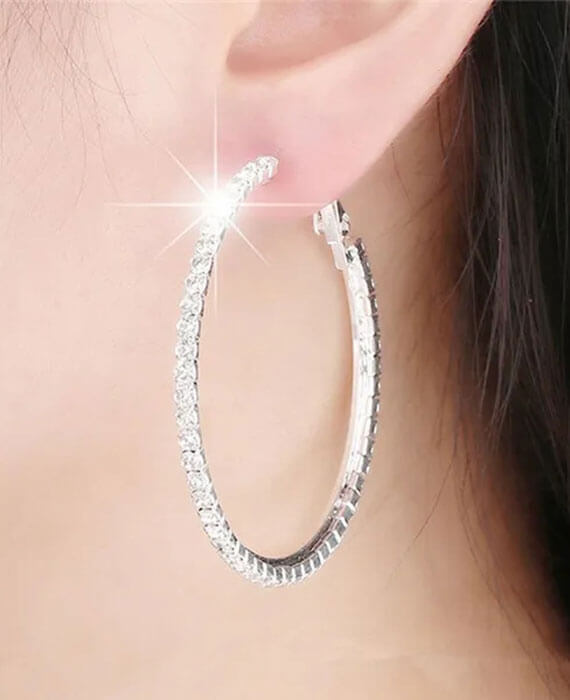 Diamond Hoop Earrings For Women 4