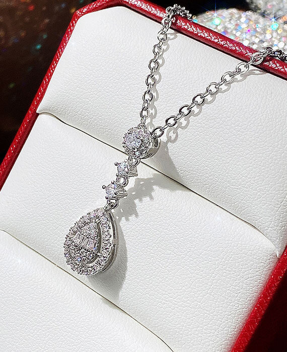 Fashion Water Drop Pendant Necklace With Crystal 5