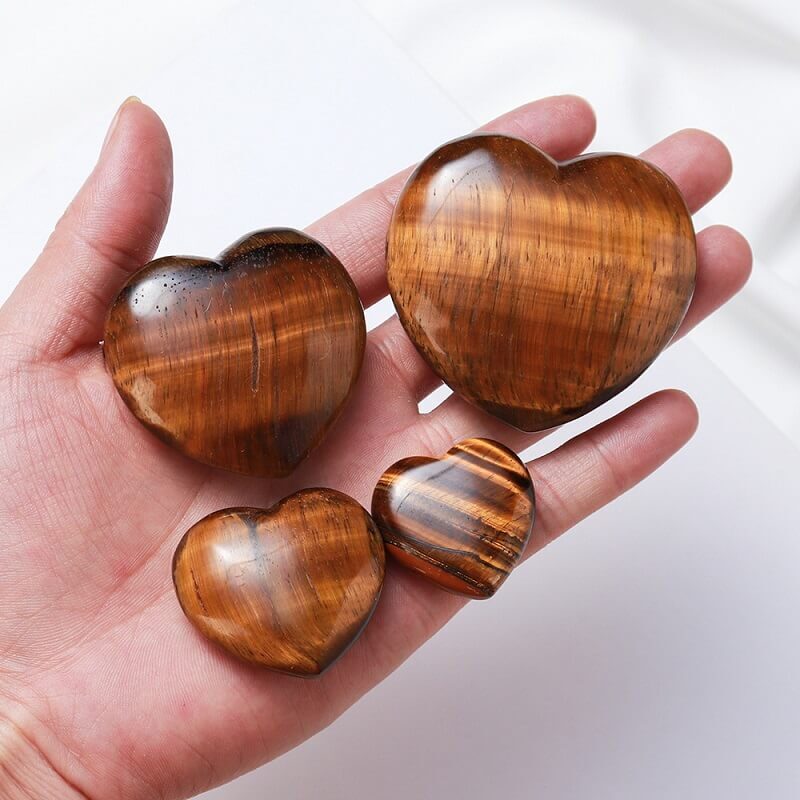 Heart Tiger Eye Crystal Stone Carving 2