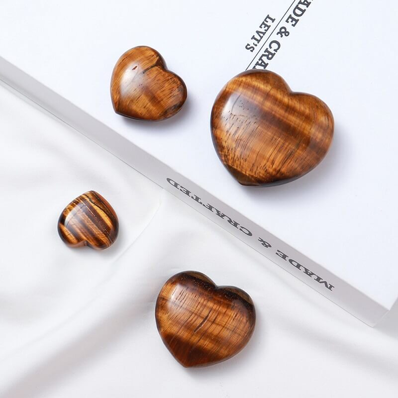 Heart Tiger Eye Crystal Stone Carving 3