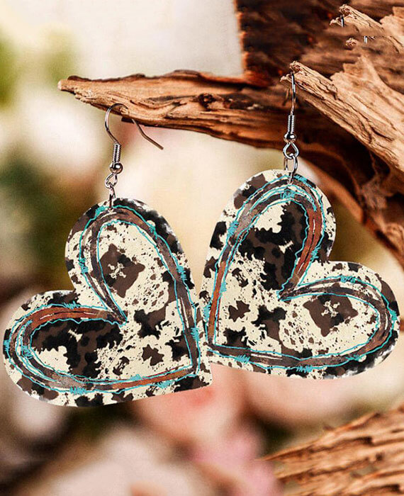 Heart Vegan Leather Earrings 4