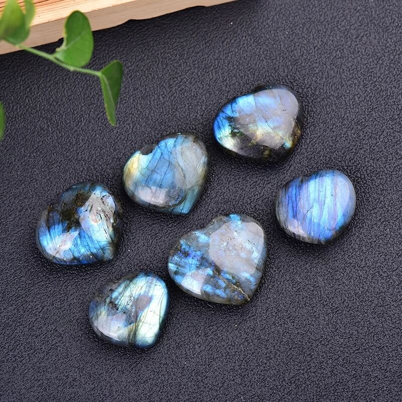 Labradorite Blue Moonstone Heart Crystal Stone 1